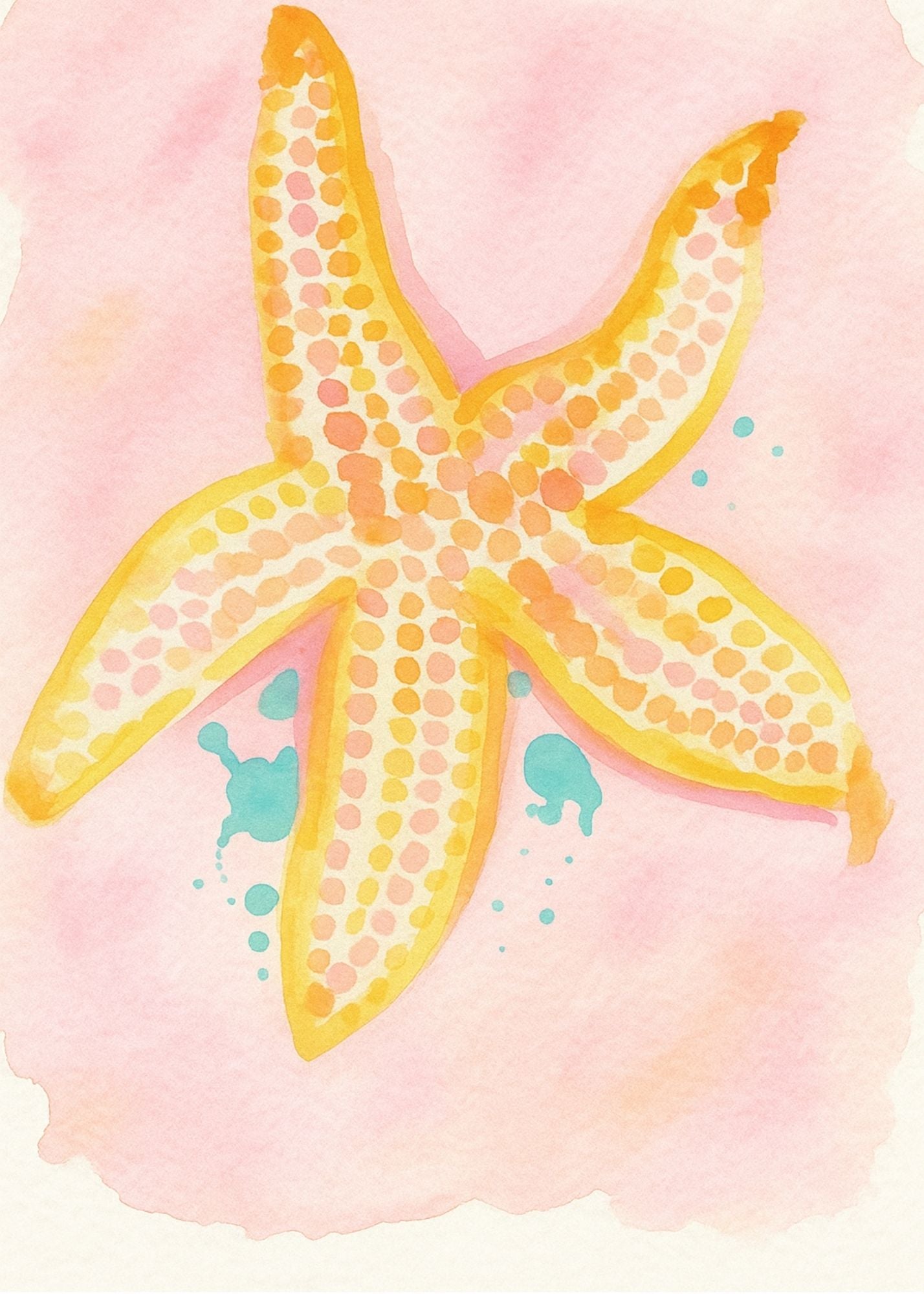 Yellow Starfish Print