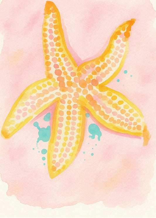 Yellow Starfish Print