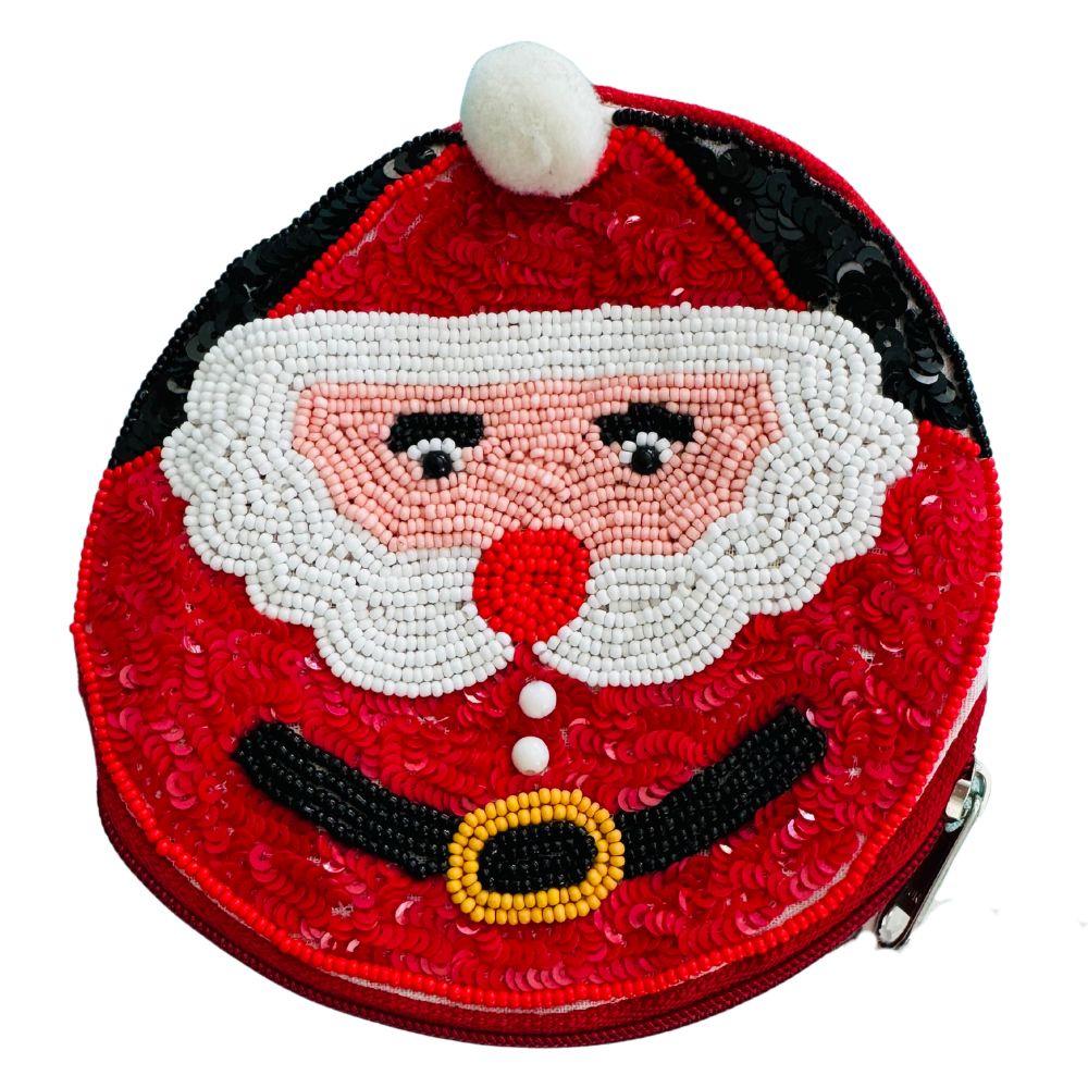 Beaded Coin Purse - Santa