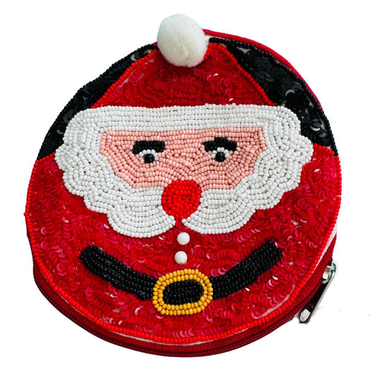 Beaded Coin Purse - Santa