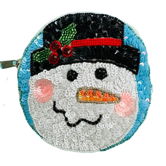 Beaded Coin Purse - Snowman