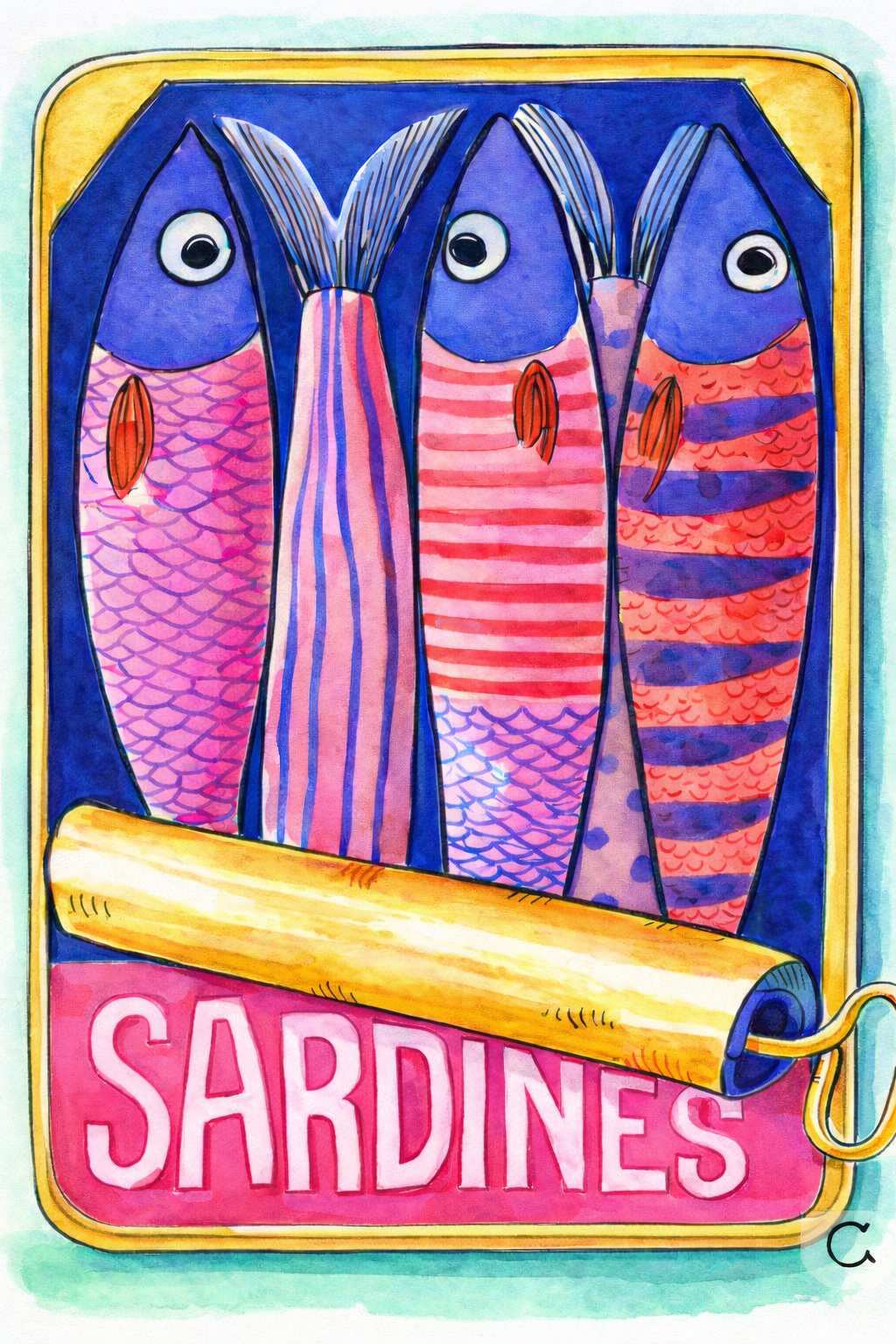 Colorful Sardines Print