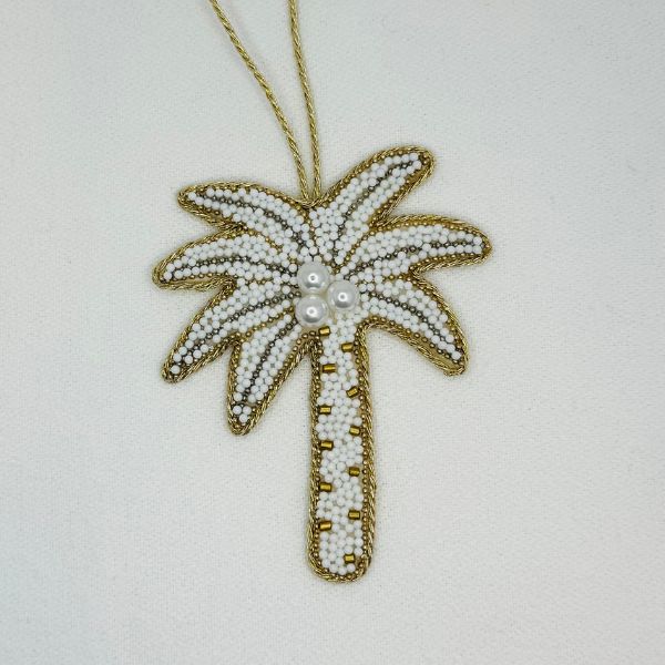Palm tree beaded ornament