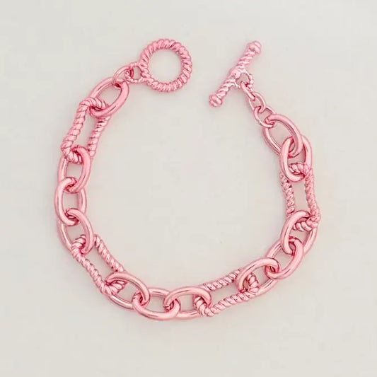 Pink Toggle Chain Bracelet
