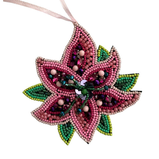 Beaded Ornament - Poinsettia