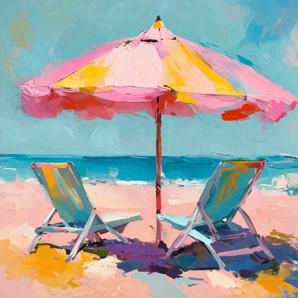 Vivid Beach Scene Print