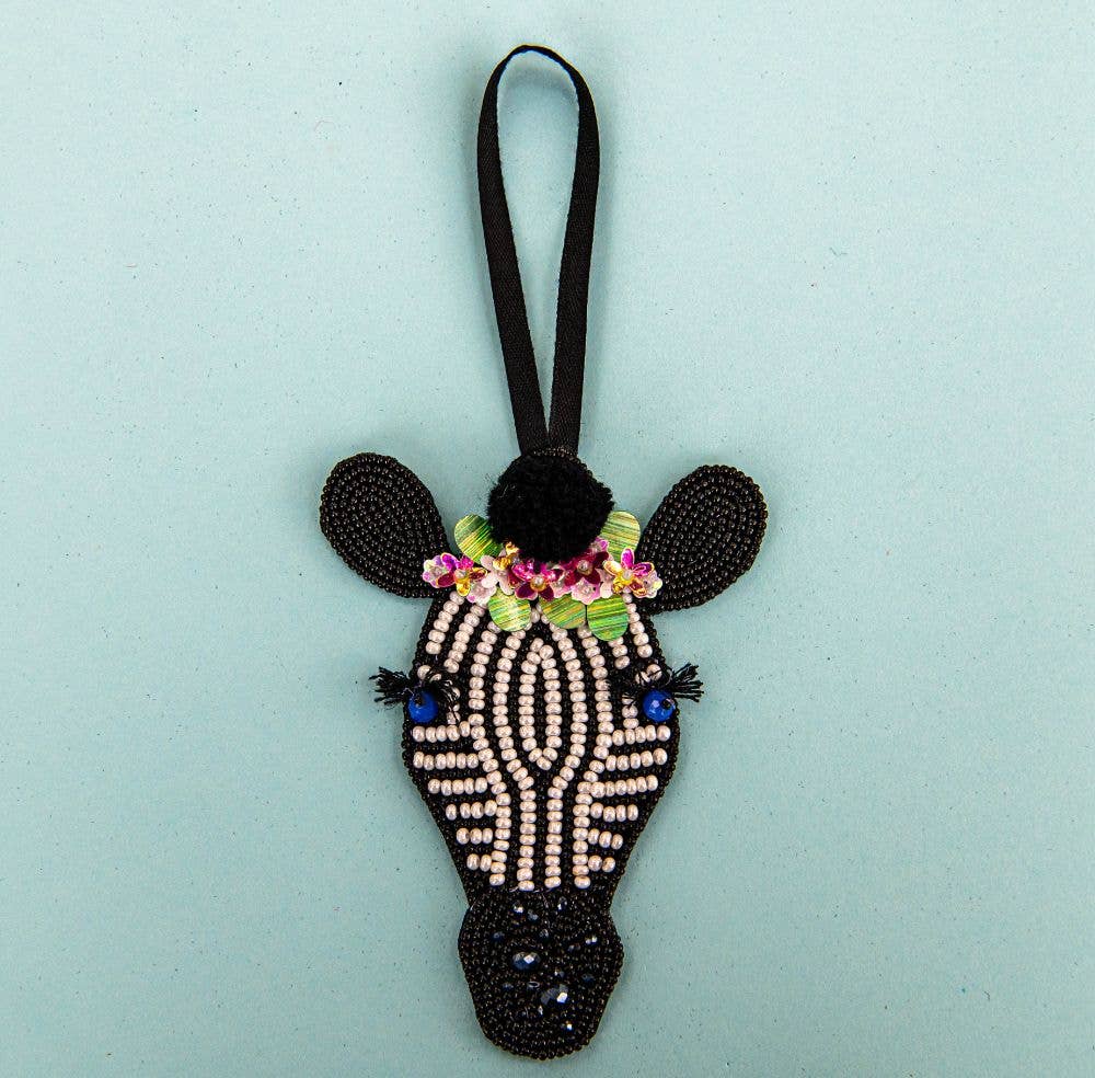 Beaded Ornament - zebra