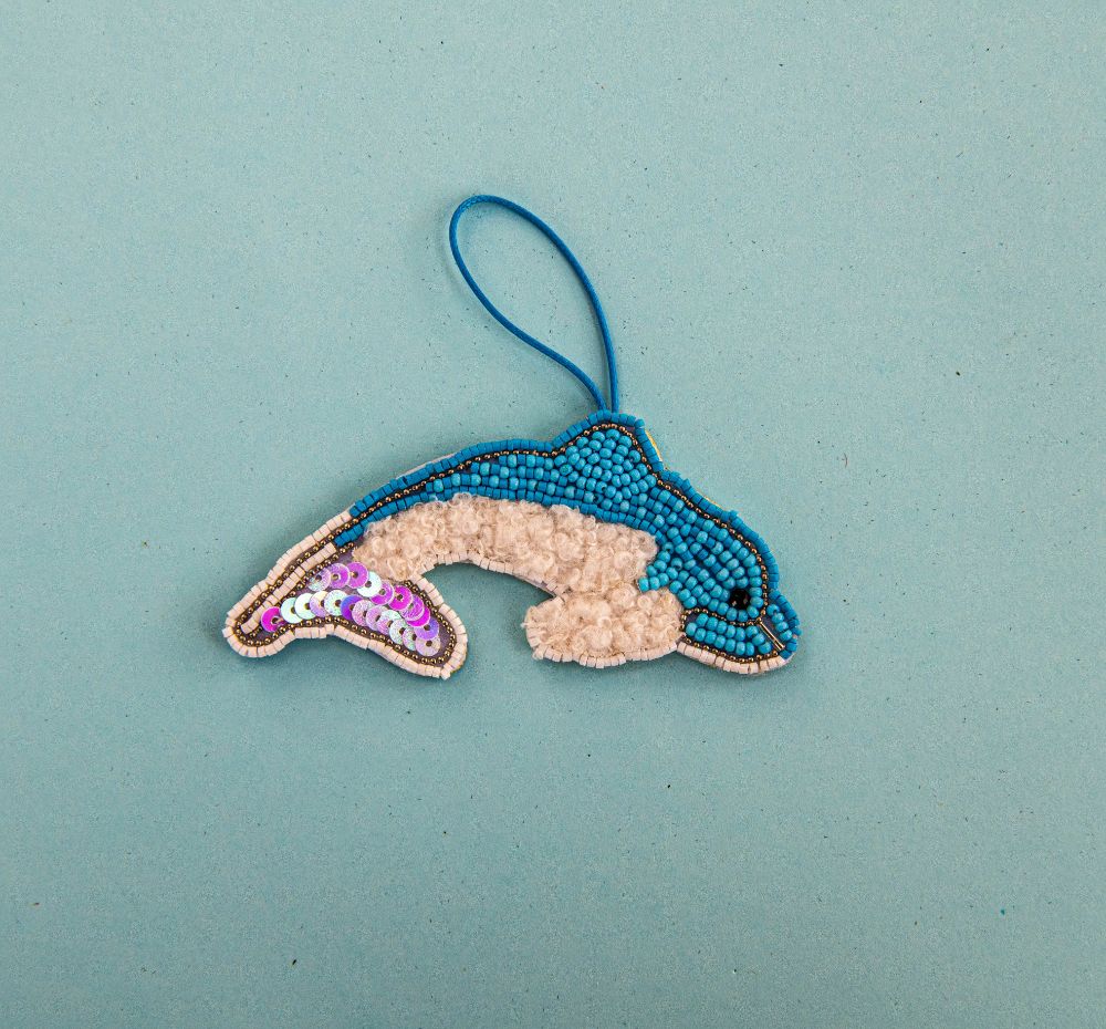 Beaded Ornament - Dolphin