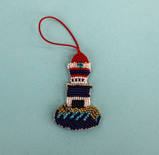 Beaded Ornament - Lighthouse