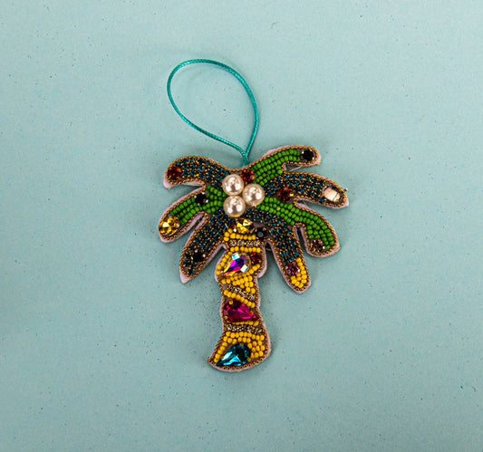 Beaded Ornament - Palmtree Pearl