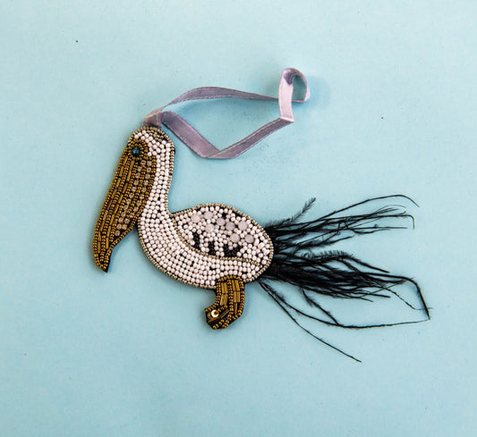 Beaded Ornament - Pelican