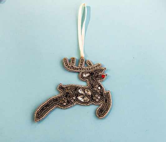 Beaded Ornament - Rudolph Red Nose Reindeer