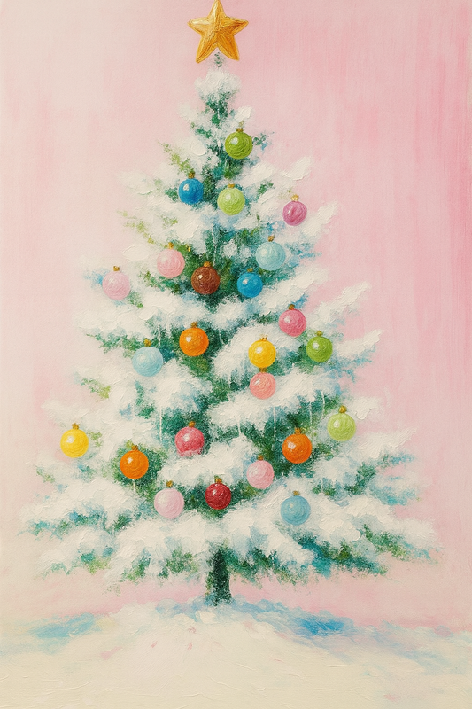 Christmas Tree with Gold Star Print