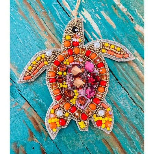 Beaded Ornament - Summer Turtle