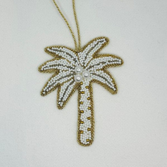 Palm tree beaded ornament