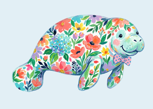 Manatee with Bow Tie Print