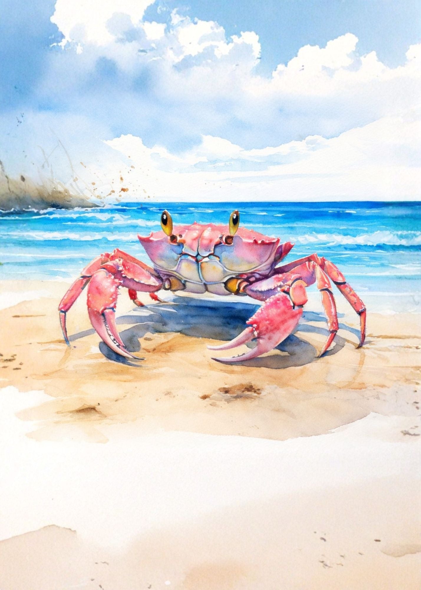 Pink Crab Print