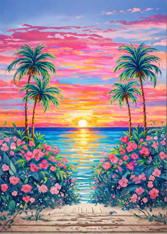 Sunset Flowers Print