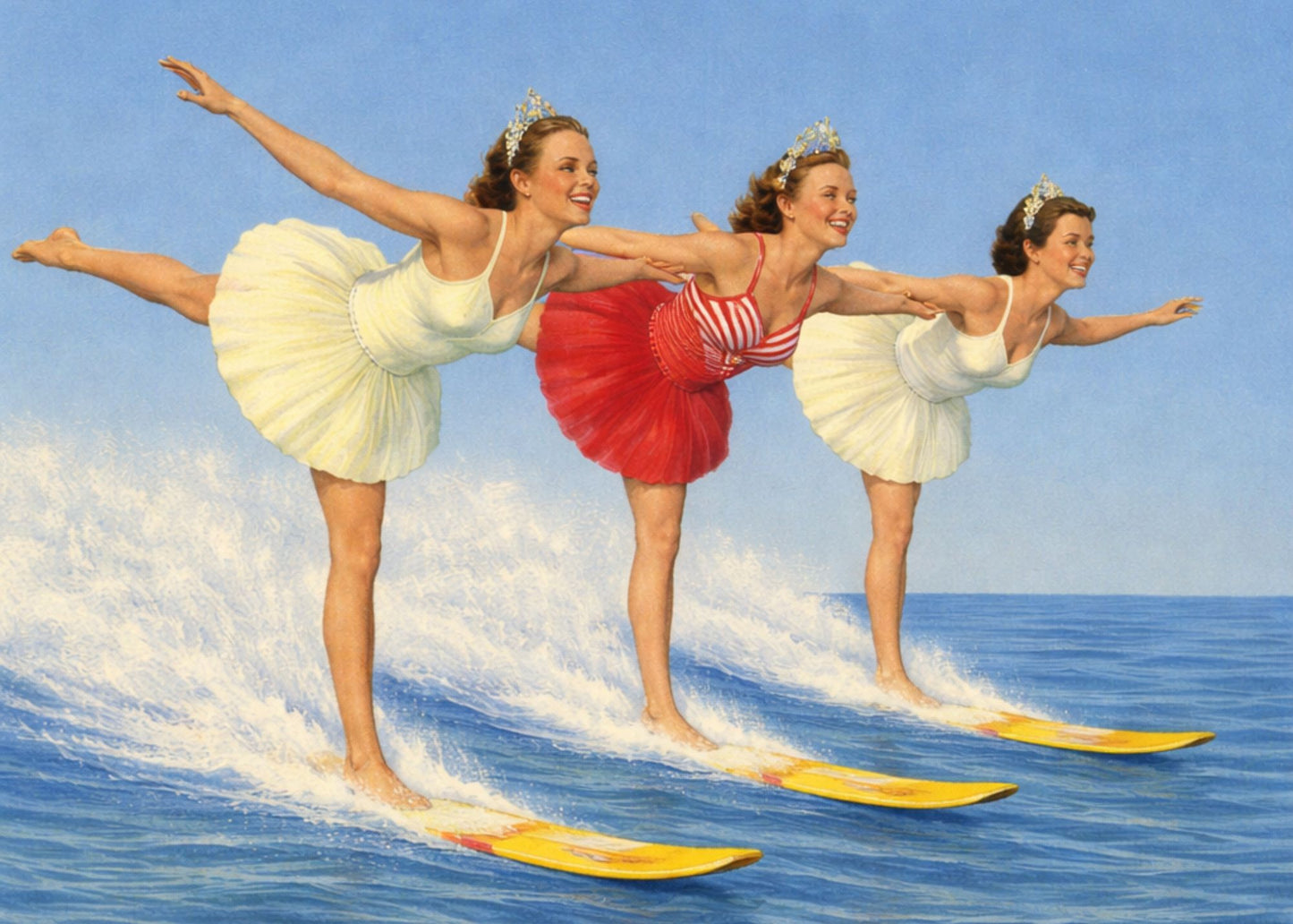 Vintage Female Water Skiers Print